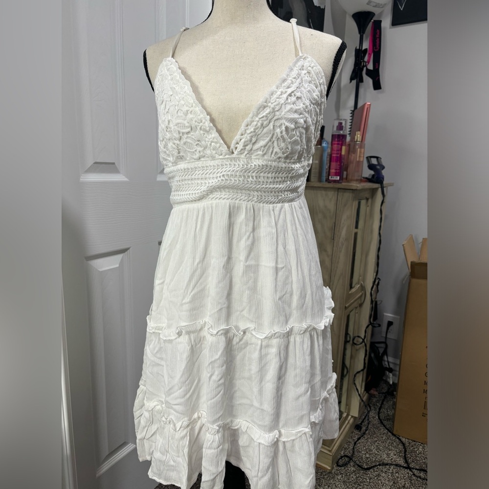 Brand new backless white floral lace dress
